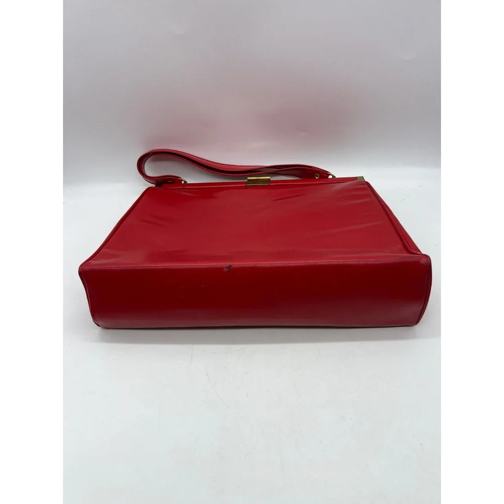 Theodor California‎ Vintage Handbag Red Mod Retro Rockabilly Faux Leather Medium